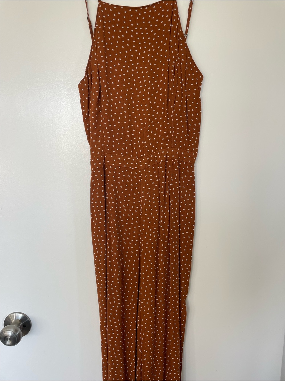 Abercrombie & Fitch Rust Brown Polka Dot Jumpsuit